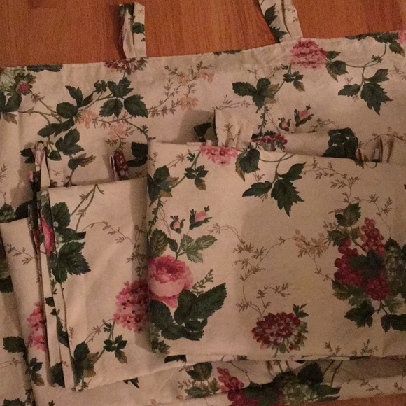 Waverly Other - Set of 3 - Pale Yellow Floral Curtains